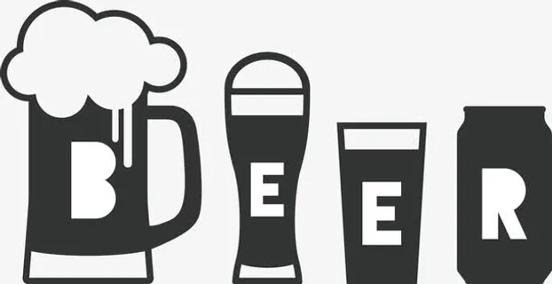 手绘啤酒杯免抠