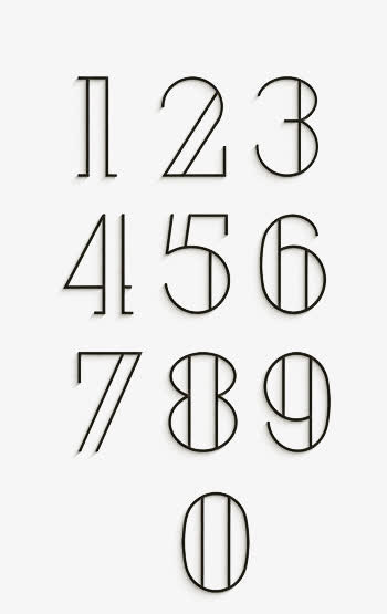 黑色手绘数字标签免抠