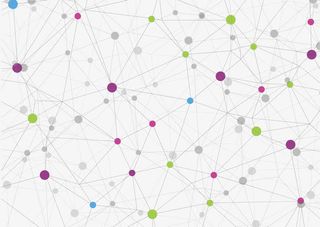 矢量精美彩色波点折线科技纹路免抠