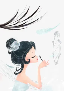 卡通睫毛美女免抠