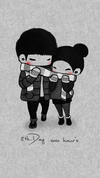 灰色情侣H5背景高清