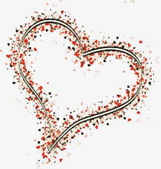 花瓣构成爱心免抠