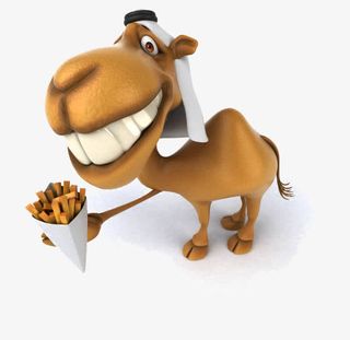 卡通驴吃薯条免抠