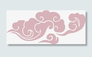 粉色手绘祥云招聘海报免抠