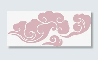 粉色手绘祥云招聘海报免抠