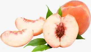 切开散落的水蜜桃免抠