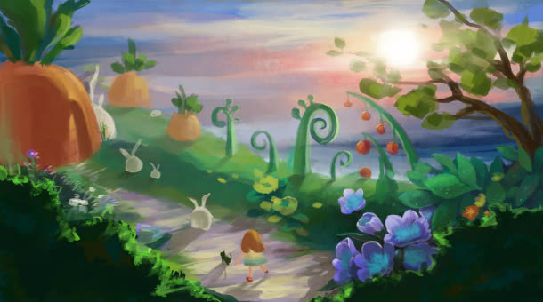 插花动画矢量高清背景图片素材