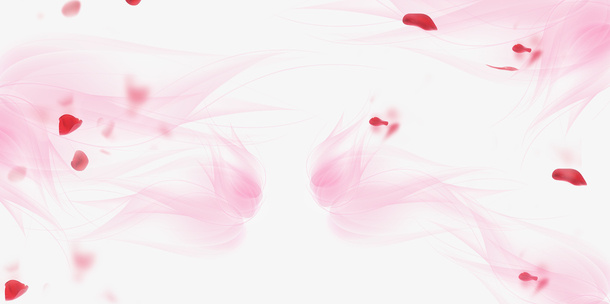 情人节浪漫粉纱花瓣免抠