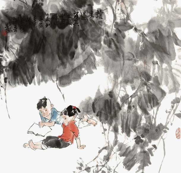 傣族读书小姑娘免抠