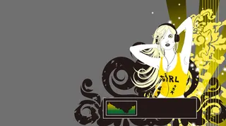 激情人物听歌花纹背景素材高清