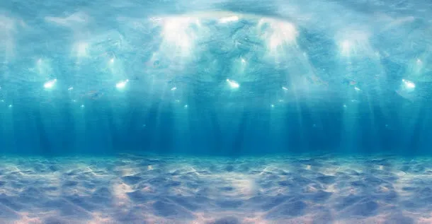 蓝色透光海底纯净免抠