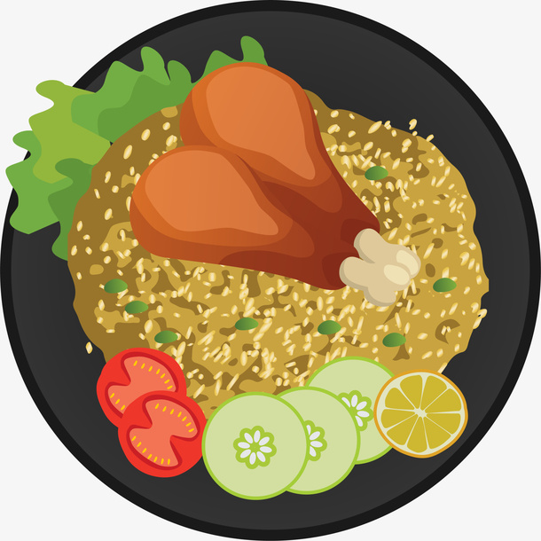扁平美味鸡腿炒饭免抠