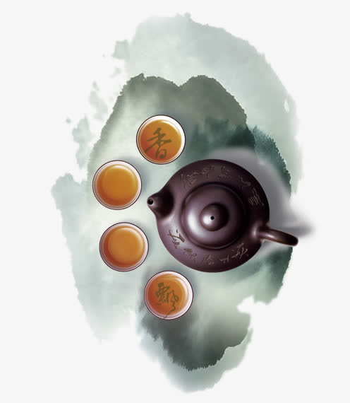 中国风茶叶茶文化茶具免抠