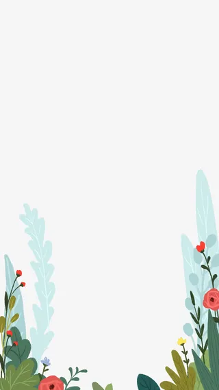 春天手绘绿植绿叶免抠