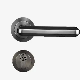 分体锁门锁黑色锁把手免抠