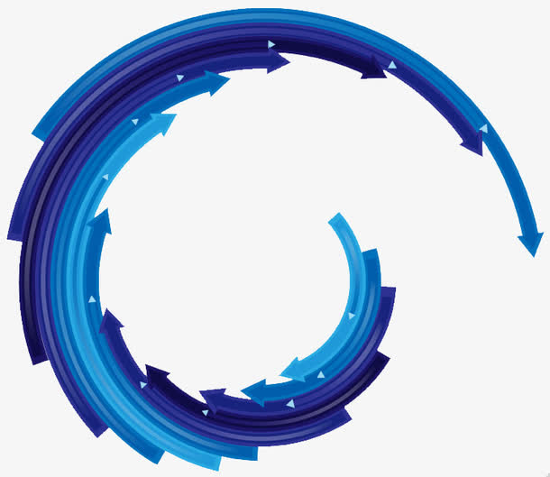 环形箭头蓝色免抠