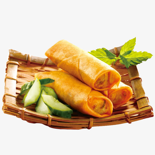 美味的熟食春卷实物图免抠