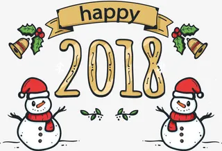 手绘金色雪人艺术字免抠