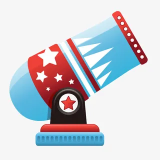 彩色几何大炮元素免抠