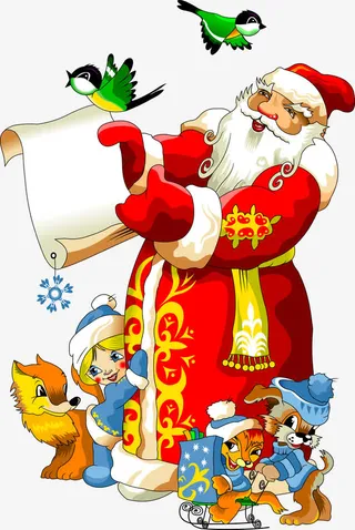 圣诞老人的礼物清单圣诞素材免抠