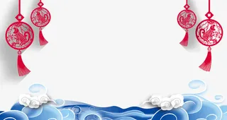 卡通红色灯笼海报免抠