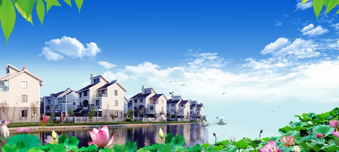 美丽建设和谐新农村发展海报背景素材高清