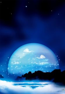 七夕月亮背景免抠