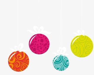 彩色糖果样式吊球免抠