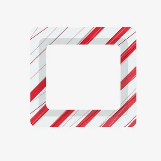卡通红色条纹边框矢量图免抠