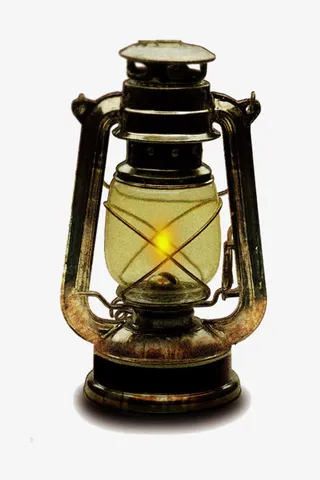 破旧古代油灯免抠