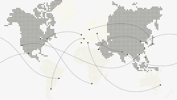 灰白路线科技感地图免抠