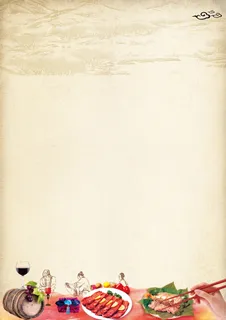 复古水墨美食背景素材高清