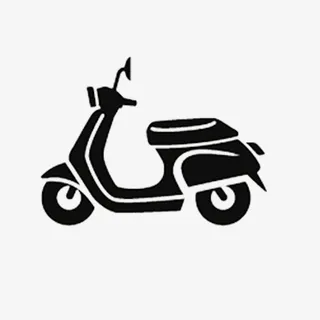 黑色踏板小车免抠