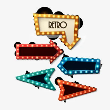 霓虹灯箭头装饰免抠