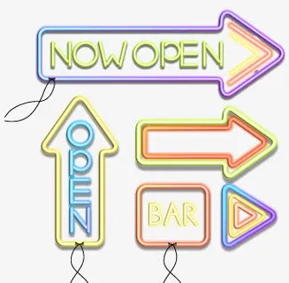 霓虹灯矢量箭头免抠