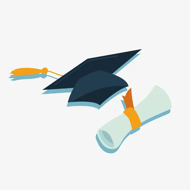 毕业季帽子毕业证书免抠