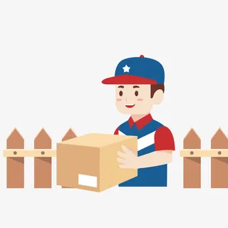 矢量快递员免抠