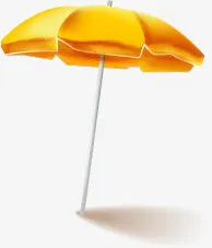 黄色手绘遮阳伞夏天免抠