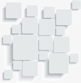 白色圆角方形块免抠