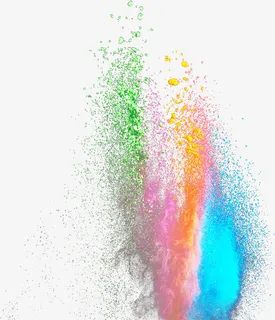 彩粉派对装饰效果免抠