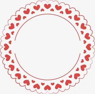 红色爱心边框免抠