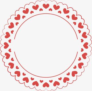 红色爱心边框免抠