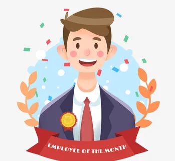优秀员工扁平插画手绘元素免抠