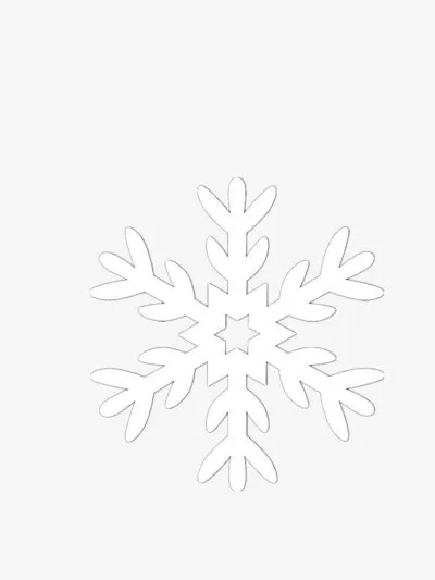 白色纯色雪花免抠
