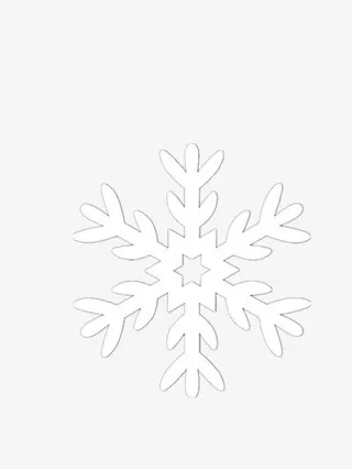 白色纯色雪花免抠