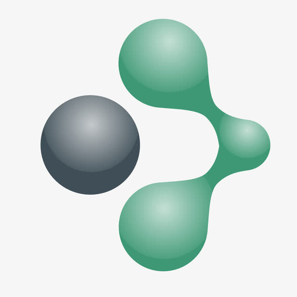 矢量分子式绿色质感结构图免抠