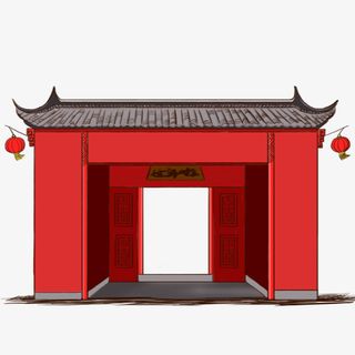 中国风春节房屋元素免抠