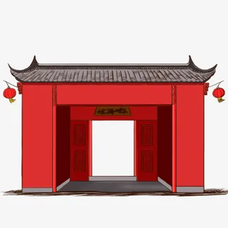 中国风春节房屋元素免抠 中国风春节房屋元素免抠