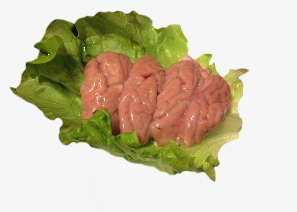 整齐新鲜美味猪脑花免抠