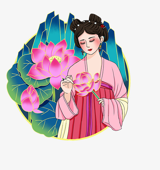 潮年古代人物国潮风新年免抠
